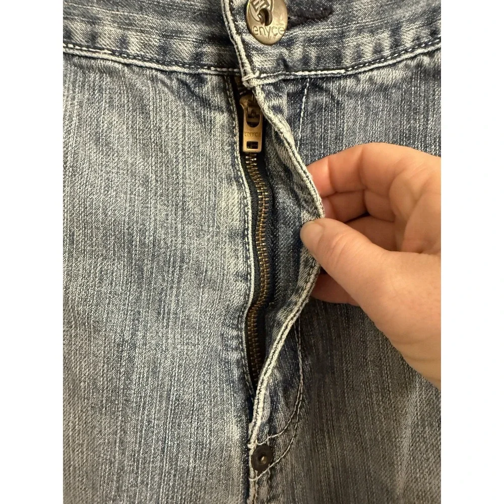 ENYCE Jeans Men's 42x31 Raw Hem Y2K 90's Denim Baggy Wide Leg Skater Grunge